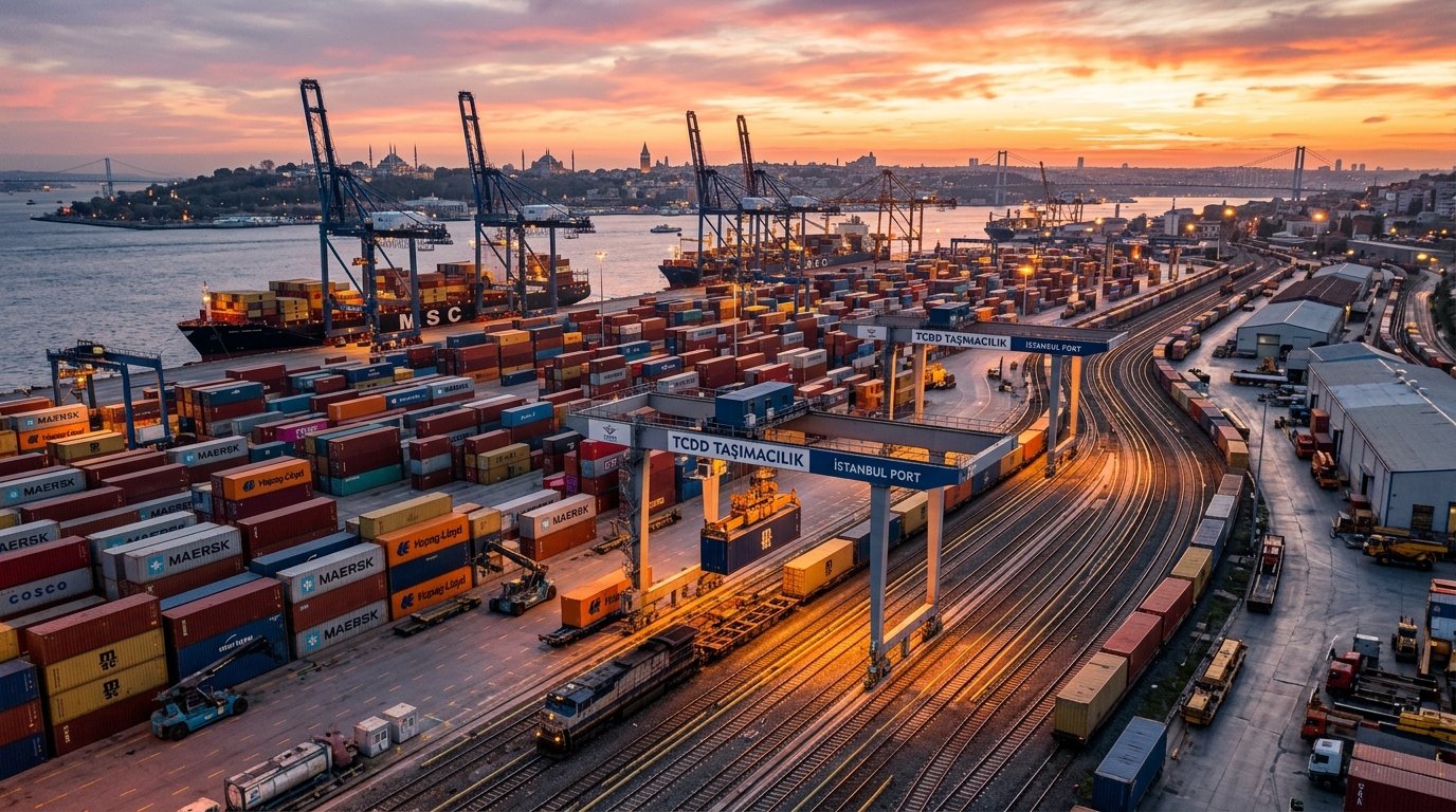 Intermodal Container Rail Yard and Port Gateway Istanbul